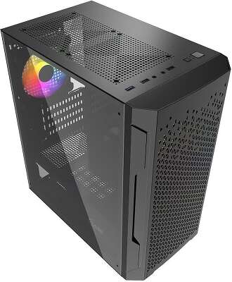 Корпус PowerCase Mistral Micro Z3B Mesh LED, черный, mATX, Без БП (CMIMZB-L3)