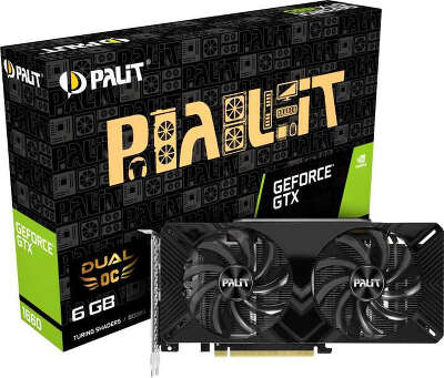 Видеокарта Palit NVIDIA nVidia GeForce GTX1660 Dual OC 6Gb DDR5 PCI-E DVI, HDMI, DP