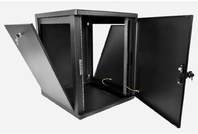 ЦМО Шкаф телекоммуникационный настенный разборный 12U (600 x 650) съемные стенки, дверь металл, цвет черный (ШРН-М-12.650.1-9005)