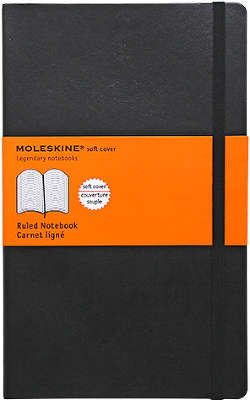 Записная книжка Moleskine "Classic Soft" Large, в линейку, черный [QP616]