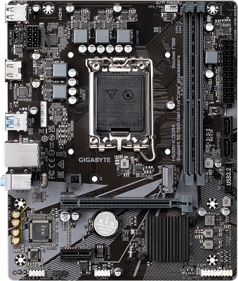 Материнская плата GIGABYTE H610M K DDR4, LGA1700, H610, 2*DDR4, 2*SATA, 1*M.2, 2*USB 3.2, 4*USB 2.0, 1*PCIx16, 1*PCIx1, HDMI, mATX