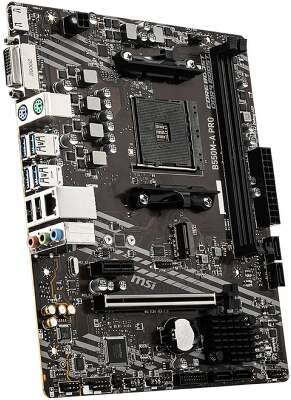 Материнская плата MSI B550M-A PRO B550, AM4, 2*DDR4, 1*PCIEx16, 1*PCIEx1, 1*M.2, 6*USB3.2Gen1, 6*USB2.0, 4*SATA3.0, 1G, DVI, HDMI, M-ATX, RTL