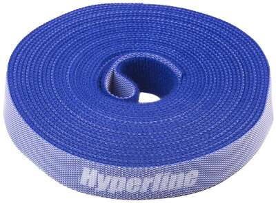 Крепеж Hyperline WASNR-5x16-BL Лента (липучка) в рулоне, ширина 16 мм, длина 5м, синяя