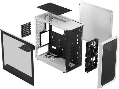 Корпус Fractal Design Focus 2 White TG Clear Tint, белый, ATX, Без БП (FD-C-FOC2A-02)