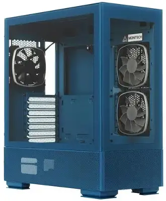 Корпус Montech Sky Two Morocco голубой без БП ATX 3x140mm 2xUSB3.0 audio bott PSU