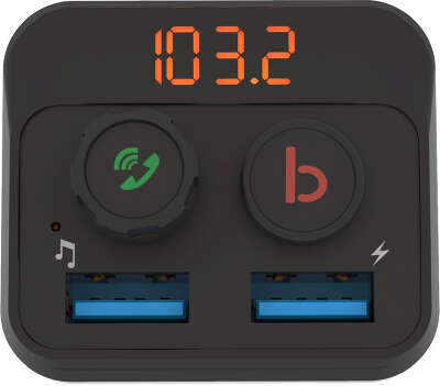 Автомобильный FM-модулятор Ritmix FMT-B100 черный MicroSD BT USB (80000554)