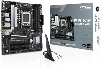 Материнская плата ASUS PRIME B650M-A WIFI, AM5, B650, 4*DDR5, 4*SATA, 2*M.2, 4*USB 3.2, 4*USB 2.0, 4*PCIx16, DP+HDMI+VGA, mATX; 90MB1EG0-M0EAY0
