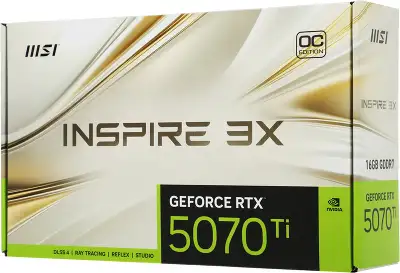 Видеокарта MSI PCI-E 5.0 RTX 5070TI 16G INSPIRE 3X OC NVIDIA GeForce RTX 5070TI 16Gb 256bit GDDR7 2482/28000 HDMIx1 DPx3 HDCP Ret