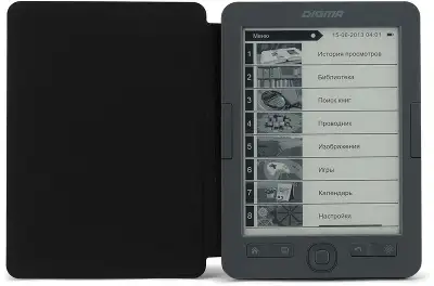 Электронная книга Digma X1 6" E-ink HD Pearl 1024x758 Touch Screen 600MHz/4Gb/microSDHC/подсветка дисплея темно-серый
