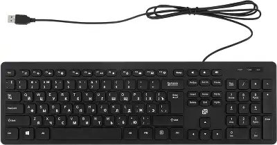 Клавиатура Оклик K733 черный USB slim Multimedia
