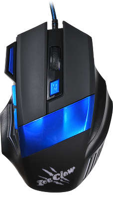 Мышь игровая USB Oklick 775G 2400 dpi, чёрная/синяя