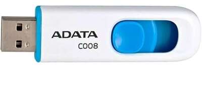 USB накопитель ADATA C008 AC008-64G-RWE USB 2.0, 64GB White/Blue, RTL (791462)