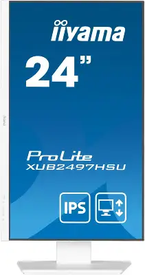Монитор Iiyama 23.8" ProLite XUB2497HSU-W2 белый IPS LED 16:9 HDMI M/M матовая HAS Piv 300cd 178гр/178гр 1920x1080 100Hz DP FHD USB 4.9кг