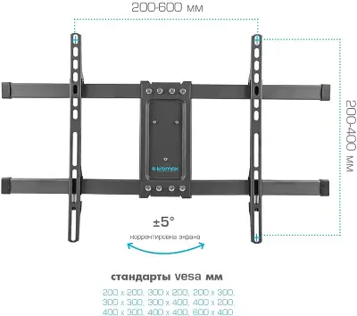 Кронштейн для телевизора Kromax CORBEL-8 титан 32"-75" макс.55кг настенный поворот и наклон