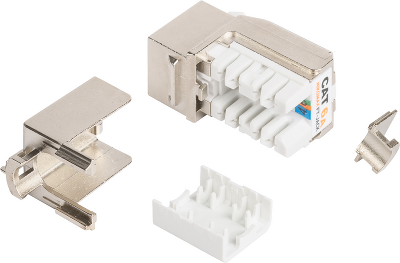 Модуль-вставка NIKOMAX типа Keystone, Кат.6a (Класс Ea), 500МГц, RJ45/8P8C, FT-TOOL/110/KRONE, T568A/B, полный экран, металлик - гарантия: 5 лет расширенная / 25 лет системная