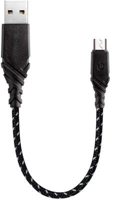 Кабель EnergEA NyloGlitz USB to MicroUSB, 0.18 м, Black [CBL-NGAM-BLK018]