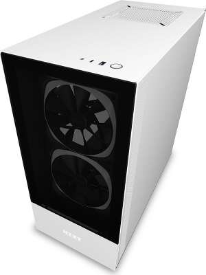 Корпус NZXT H510 Elite White/black, белый, ATX, Без БП (CA-H510E-W1)