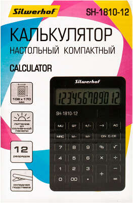 Калькулятор настольный Silwerhof SH-1810-12 черный 12-разр.