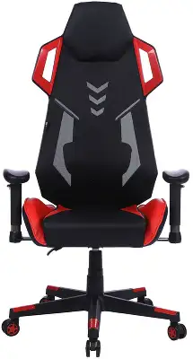 Кресло игровое Cactus CS-CHR-090BLR черный/красный экокожа/сетка крестов. нейлон