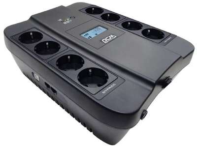 PowerCom Spider SPD-1100U LCD ИБП {Line-Interactive, 1100VA / 605W, 8xEURO: 4 с резервным питанием, 4 с фильтрацией, USB} (1138694)