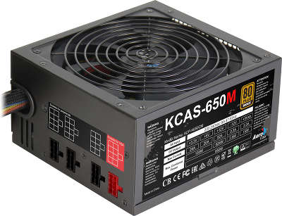 Блок питания 650W Aerocool [KCAS-650M] 80+ Bronze, модульный