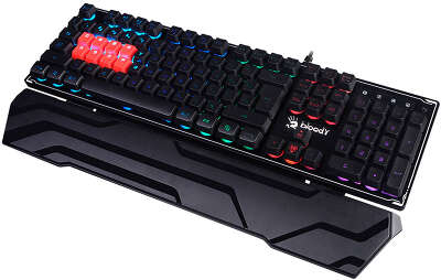 Клавиатура A4Tech Bloody B3370R черный USB Multimedia for gamer LED (подставка для запястий)