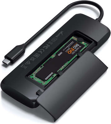 Адаптер Satechi USB-C Hybrid Multiport Adapter with SSD Enclosure, Black [ST-UCHSEK]