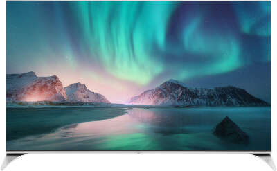 Телевизор QLED Hyundai 55" H-LED55QBU7500 Android TV Frameless черный/серебристый 4K Ultra HD 60Hz DVB-T DVB-T2 DVB-C DVB-S DVB-S2 USB WiFi Smart TV