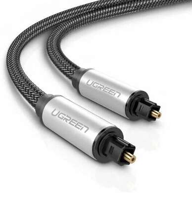 Кабель UGREEN AV108 (10540) Toslink Optical Male To Male Audio Cable. Длина: 2м. Цвет: серебристо-черный
