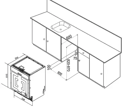 Посудомоечная машина встраив. Weissgauff BDW 6038 D Autoopen полноразмерная