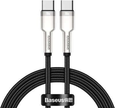 Кабель Baseus Cafule Series Metal Cable USB-C to USB-C 100W, 1 м, Black [CATJK-C01]