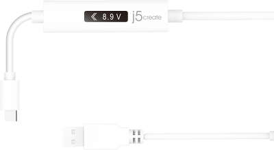 Кабель j5create USB to USB-C Dynamic Power Meter Charging Cable, 60W, 1.2 м [JUCP13]