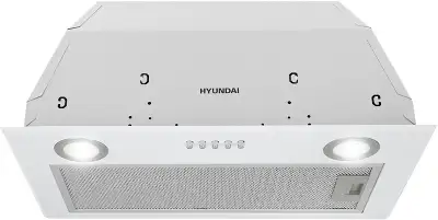 Вытяжка встраиваемая Hyundai HBB 6033 W белый управление: кнопочное (1 мотор)