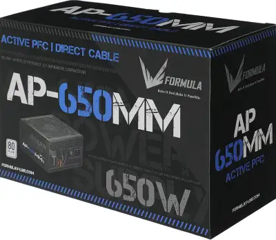Блок питания 650 Вт ATX FORMULA AP-650ММ, 120 мм, 80 Plus, Retail