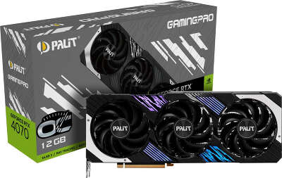 Видеокарта Palit NVIDIA nVidia GeForce RTX 4070 GAMINGPRO OC 12Gb DDR6X PCI-E HDMI, 3DP