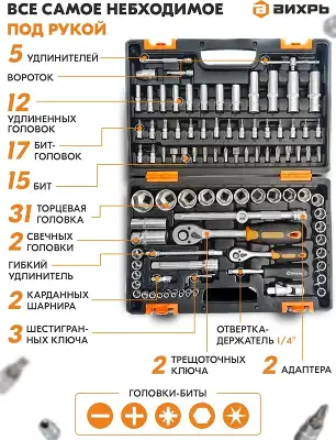 Набор инструментов Вихрь Авто 94 предмета (жесткий кейс)