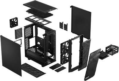 Корпус Fractal Design Meshify 2 Compact, черный, ATX, Без БП (FD-C-MES2C-01)