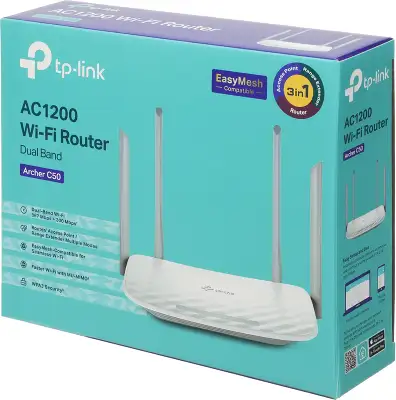 Роутер беспроводной TP-Link Archer C50 AC1200 10/100BASE-TX белый