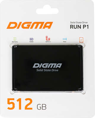 Накопитель SSD Digma SATA-III 512GB DGSR2512GP13T Run P1 2.5"