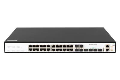 Коммутатор SNR Ethernet коммутатор, 24 порта PoE 10/100/1000Base-T, 4 порта 1/10GBase-X SFP+, L3, (бюджет PoE 370Вт), 220V AC