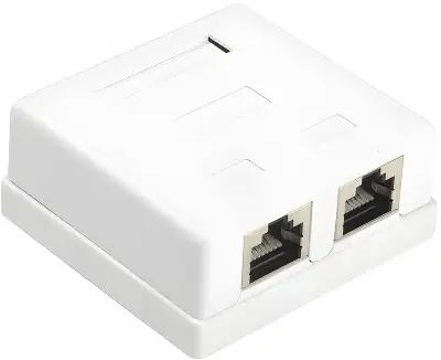 Розетка Hyperline SB1-2-8P8C-C6-SH-WH RJ45 2 кат.6 FTP бел. (упак.:1шт)