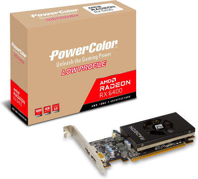 Видеокарта PowerColor AMD Radeon RX 6400 4Gb DDR6 PCI-E HDMI, DP