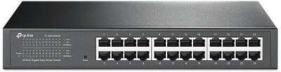 TP-Link TL-SG1024DE Easy Smart 24‑портовый гигабитный коммутатор, 24 гигабитных порта RJ45, стальной корпус высотой 1U