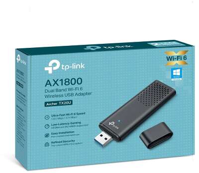 Адаптер Wi-Fi TP-LINK Archer TX20U (AX1800, 802.11a/b/g/n/ac/ax, 2.4/5ГГц, USB 3.0) (Archer TX20U)