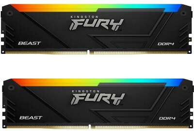 Модуль памяти 32GB Kingston FURY Beast RGB KF432C16BB2AK2/32 DDR4 3200 DIMM Gaming Memory Non-ECC, CL16, 1.35V, Kit (2*16GB), RTL
