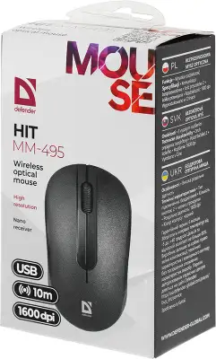 Мышь беспроводная HIT MM-495 черная 52495 DEFENDER