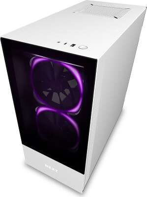Корпус NZXT H510 Elite White/black, белый, ATX, Без БП (CA-H510E-W1)