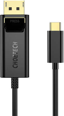 Адаптер CHOETECH USB-C to DisplayPort 4K, 1.8 м, Black [XCP-1801]