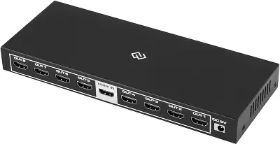 Сплиттер аудио-видео Digma DHSP-v2x8 HDMI (f)/8xHDMI (f) черный