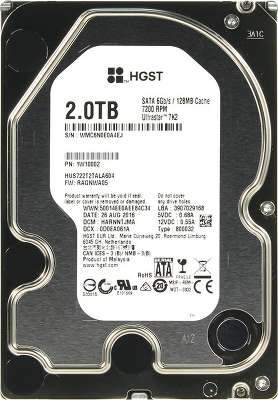 Жесткий диск Hitachi SATA-III 2Tb 1W10002 HUS722T2TALA604 Ultrastar 7K2 512N (7200rpm) 128Mb 3.5"